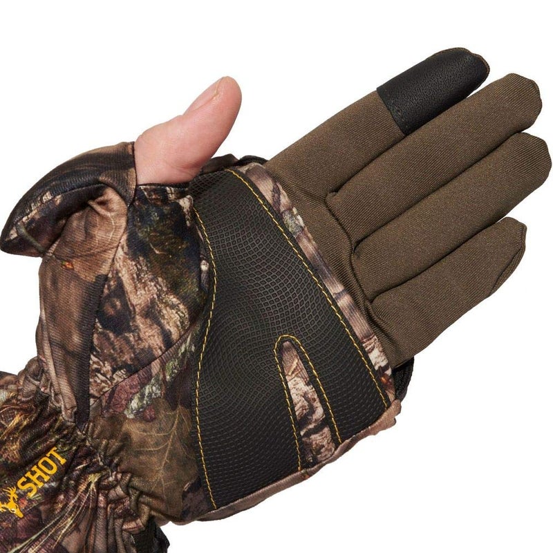 HOT SHOT Menâ€™s Camo Huntsman Pop-Top Mittens â€“ Mossy Oak Break-Up Country Mini, Large - Image 2